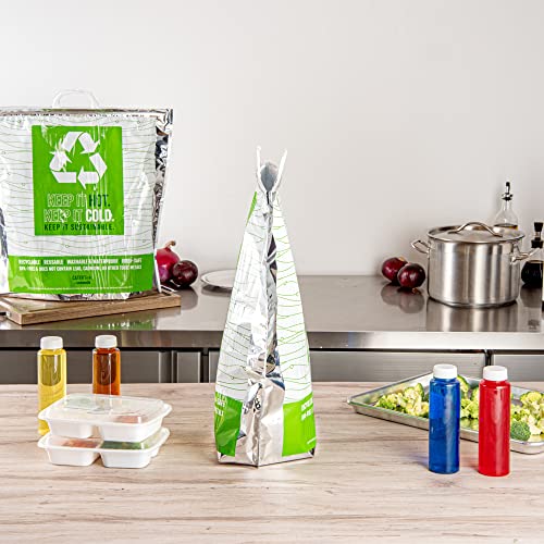 Green And Silver Plastic Thermal Bag (10 Count)