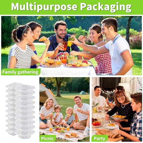 30 Sets 4.5 Oz Reusable Snack Containers Double Compartment Snackle Box Container with Lids (30 Count)
