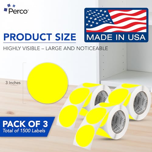 Neon Yellow Perforated Round Circle Dot Sticker 3 (3 Count)