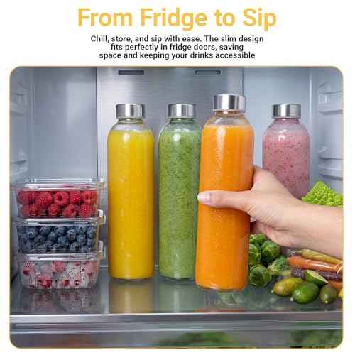 24 oz Glass Water Bottles with Lids
