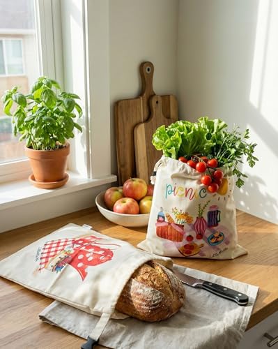 2 XL Beeswax Bread Bags for Homemade Bread