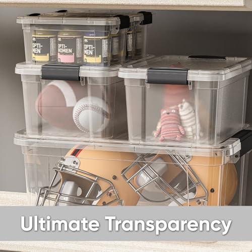 2.3 Quart Clear Plastic Storage Containers with Lids (4 Count)