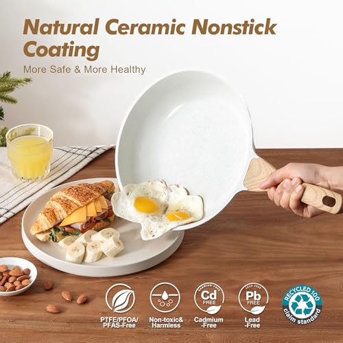 Ceramic Nonstick Frying Pan Skillets (2 Count)