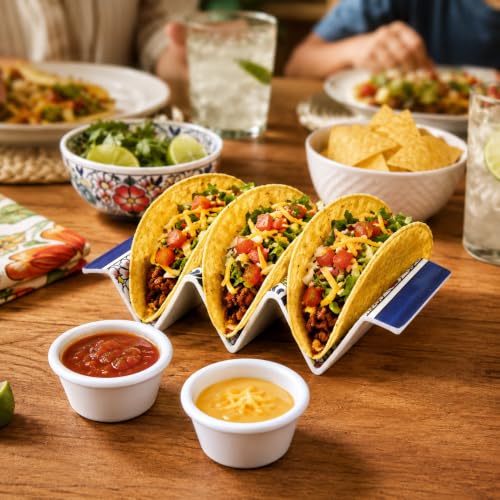 Taco Holder Stands with Sauce Cup