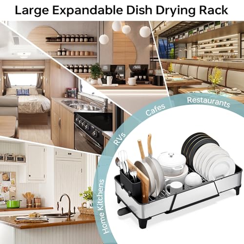 Large Expandable Dish Drying Rack for Kitchen Counter