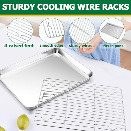 Stainless Steel Baking Sheet Pan with Rack & Mat (9 Count)