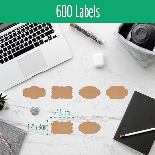 600 PCS Kraft Paper Stickers