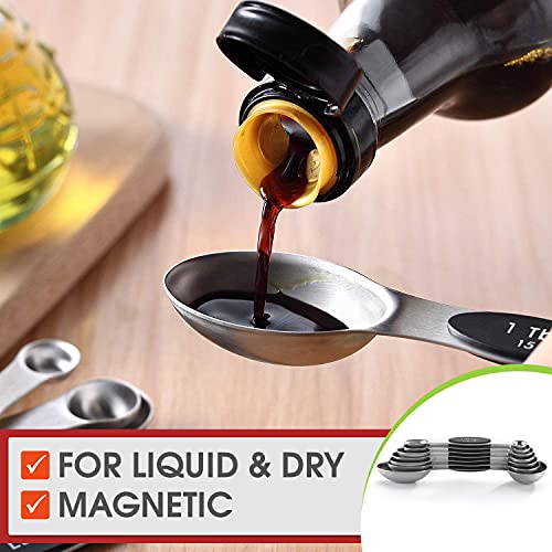 Stainless Steel 8 Magnetic Measuring Spoons Set (8 Count)