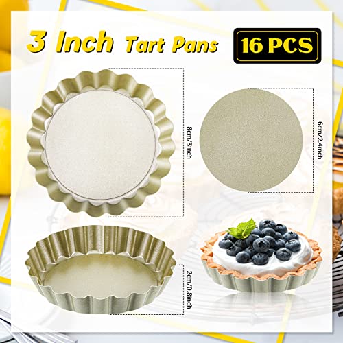 16 Pcs Mini Tart Pans for Baking