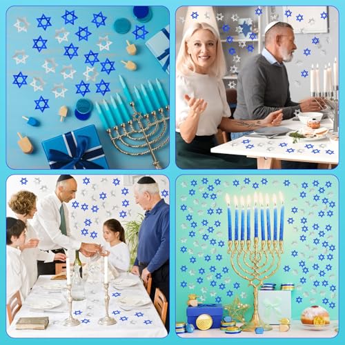 Star of David Glitter Confetti Hanukkah Party Table Decorations