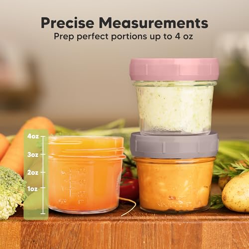 12pk 4oz Glass Baby Food Containers with Lids (12 Count)