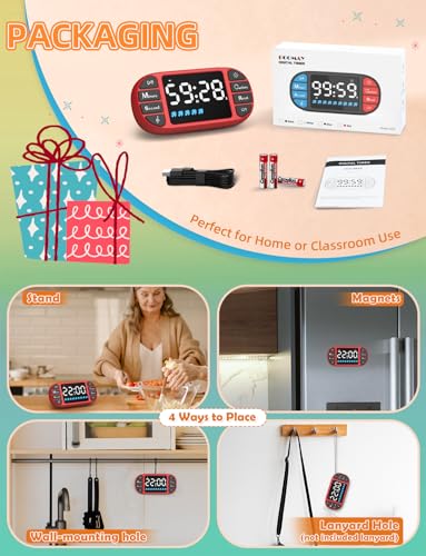 Magnetic Digital Kitchen Timer for Classroom Countdown