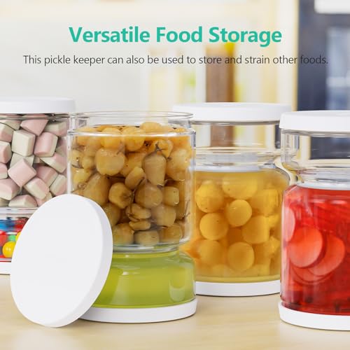 Glass Pickle Container with Strainer