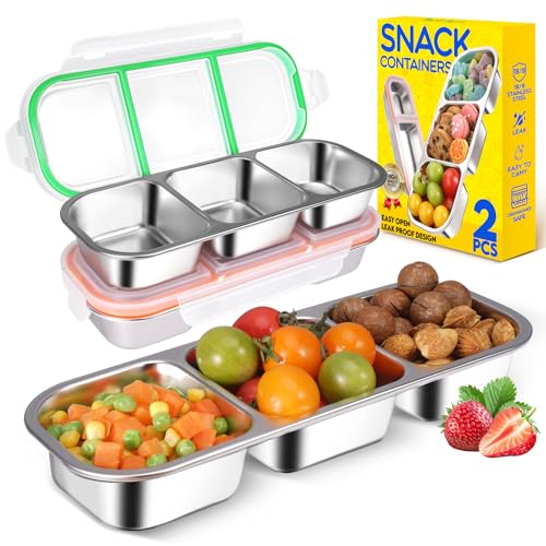 2 Pack Stainless Steel Snack Containers (2 Count)