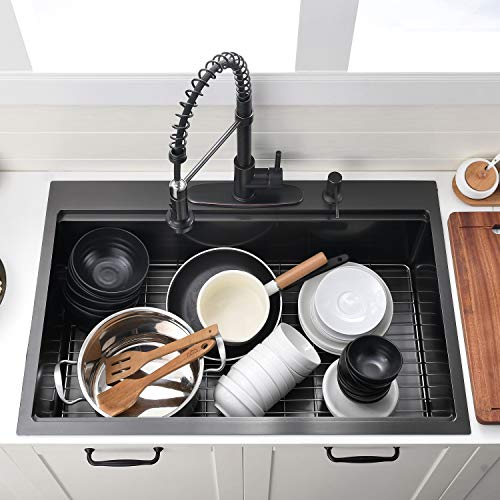 30 Inch Black Drop in Kitchen Sink
