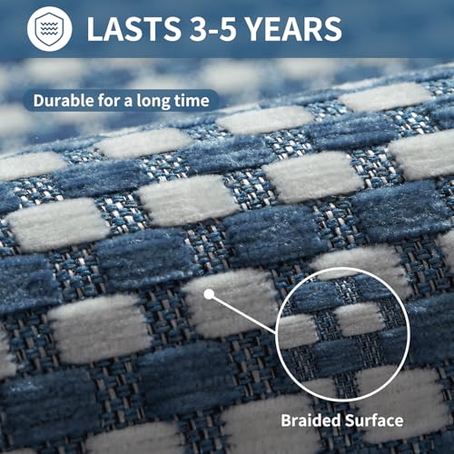 Kitchen Rugs Kitchen Mats for Floor Non Slip Washable Blue 17" x47