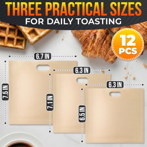 12 Pack Toaster Bags Reusable (12 Count)