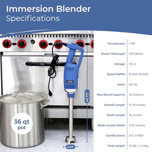 TK Commercial Immersion Blender 750W Heavy Duty for Restaurants