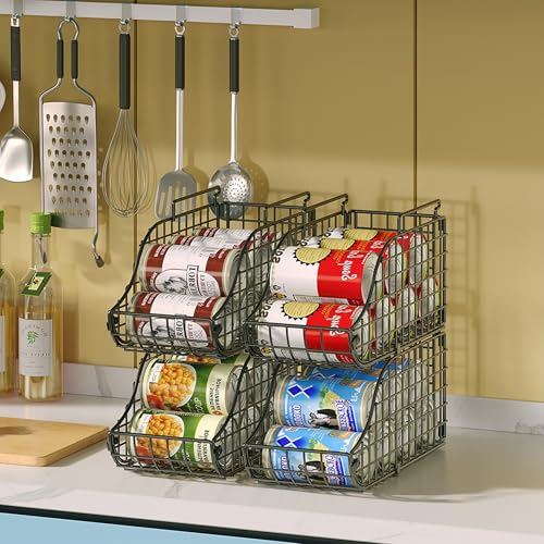 4 Pack Stackable Can Rack Organizer for Kitchen Pantry (4 Count)