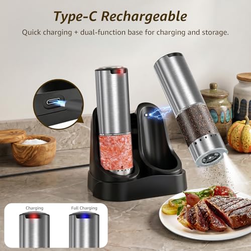 Electric Salt and Pepper Grinder Set Type (2 Count)