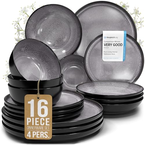 16 Piece Stoneware Dinnerware Set for 4 (16 Count)