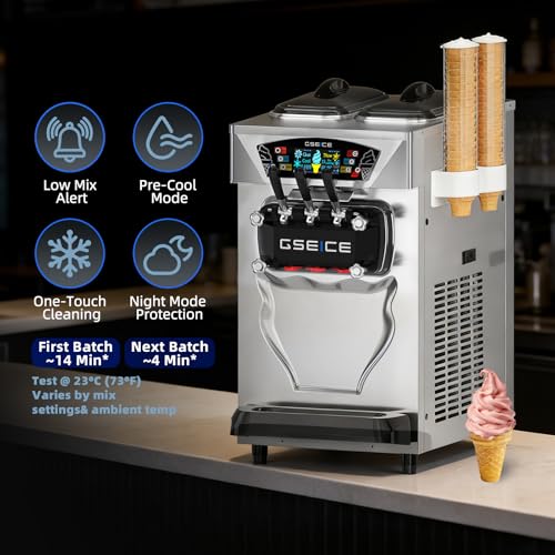 Commercial Soft Serve Ice Cream Machine 3 Flavor