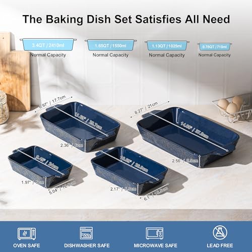 Casserole Dishes for Oven (4 Count)