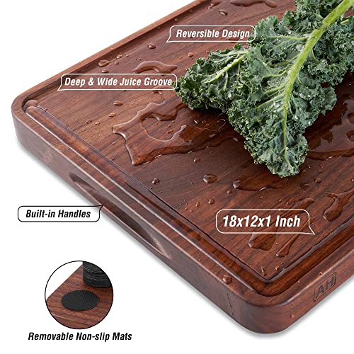 Thick Walnut Wood Cutting Board 18x12 in Large Wooden Chopping Board