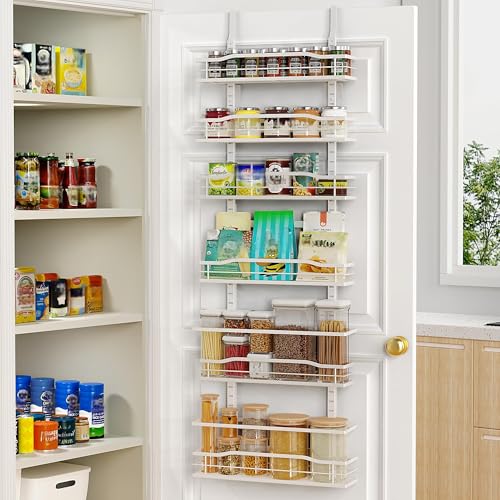 White 6 Tier Over Door Pantry Organizer