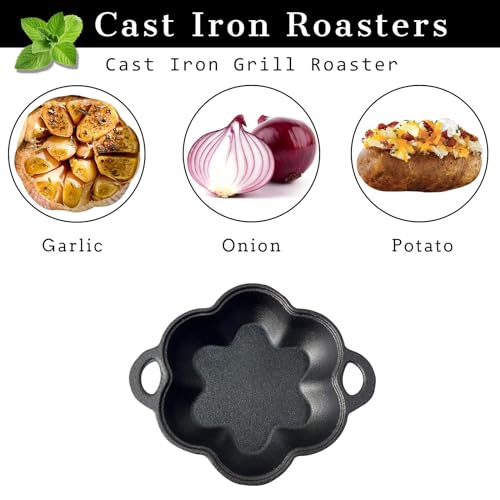 Pre Seasoned Cast Iron Smoker & Garlic Roaster with Airflow Lid