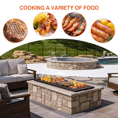Foldable Rectangular Heavy‑Duty Steel Fire Pit Cooking Grate