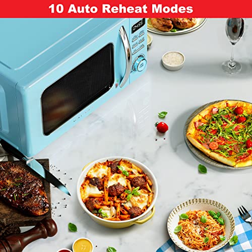 GLCMKZ11BER10 Retro Countertop Microwave Oven with Auto Cook & Reheat