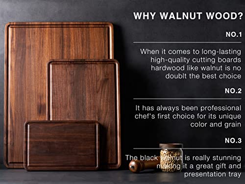 XL Large Solid Walnut Wood Cutting Board for Kitchen 20x15 in