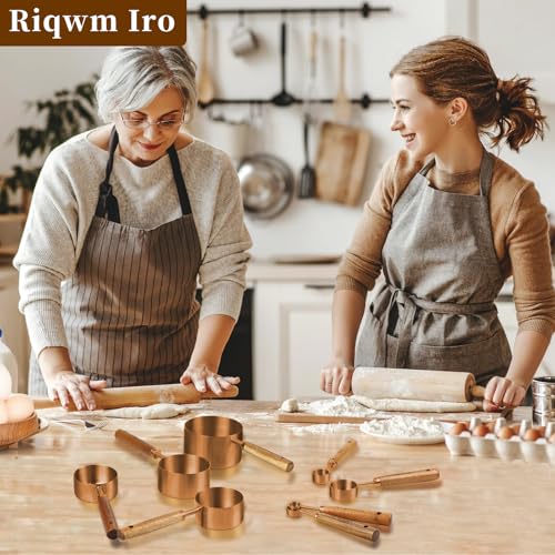 Copper Stainless Steel Measuring Cups and Spoons Set (8 Count)