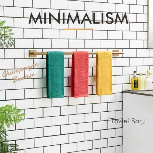 Bathroom Towel Bar 36'' Towel Holder for Bath Kitchen Wall Mount Towel Rails 36 Inch Champagne Bronze Stainless Steel B4005CPG