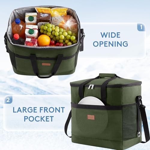 Cooler Bag 60 Cans Collapsible and Insulated Large Lunch Bag Leakproof Soft Cooler Portable for Camping