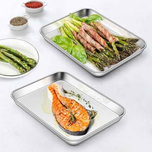 10x8 Inches Small Stainless Steel Baking Sheet Set of 4 (3 Count)