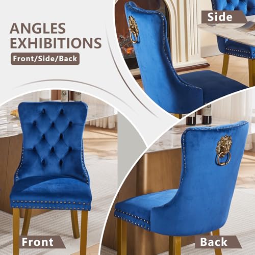 Blue Velvet Dining Chairs Set of 4 (4 Count)