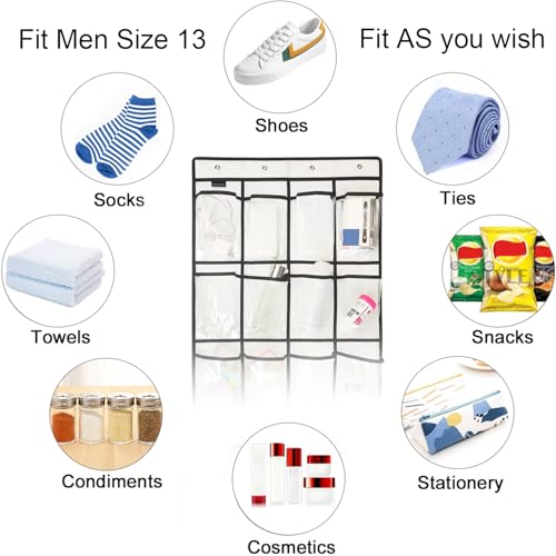 Extra Large Hanging Crystal Clear Over Door Shoe Organizers