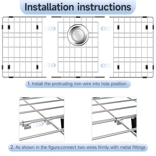 28-3/8" x 14-3/16" Stainless Steel Sink Grid, Sink Grate for Bottom