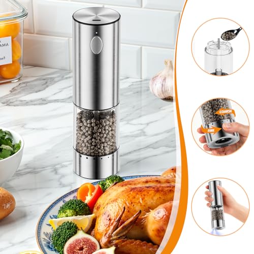 Rechargeable Electric Salt and Pepper Grinder Set (2 Count)