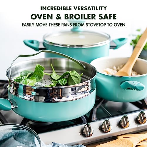Rio Healthy Ceramic Nonstick 16 Piece Cookware Pots and Pans Set