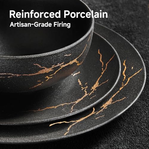 12 Piece Matte Crackle Dinnerware Set
