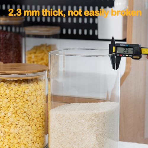 37oz 115oz Square Glass Storage Containers with Lids 2 (2 Count)