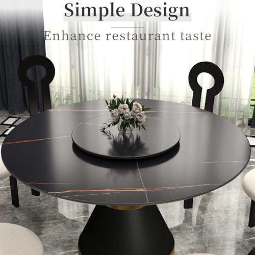 23.6" Lazy Susan for Table Top Sintered Stone Rotating Serving Tray for Dining Table