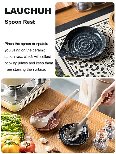 Spoon Rest Ceramic Spoon Holder for Stove Top Large Spatula Rest