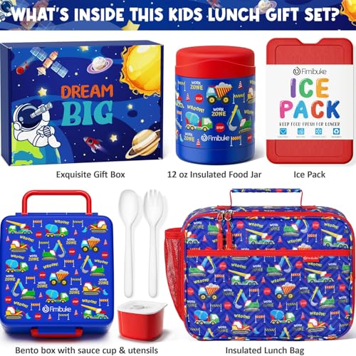 Kids Bento Snack Lunch Box with Thermo Insulated Toddler Lunch Bag