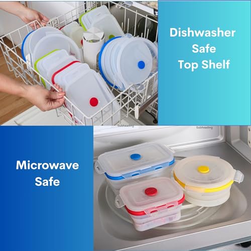 Collapsible Food Storage Containers with Lids (5 Count)