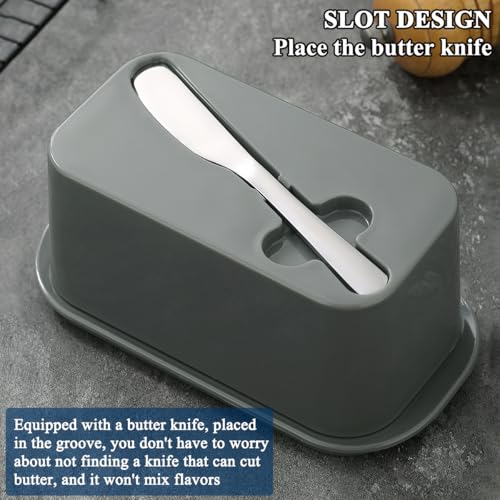 Butter Dish with Lid for Countertop and Refrigerator Door Shelf with Butter Spreader Knife