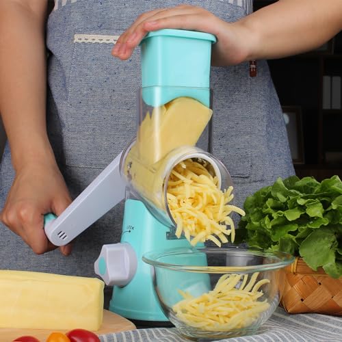 Cambom Rotary Cheese Grater Hand Crank Cheese Shredder for Fresh Cheese
